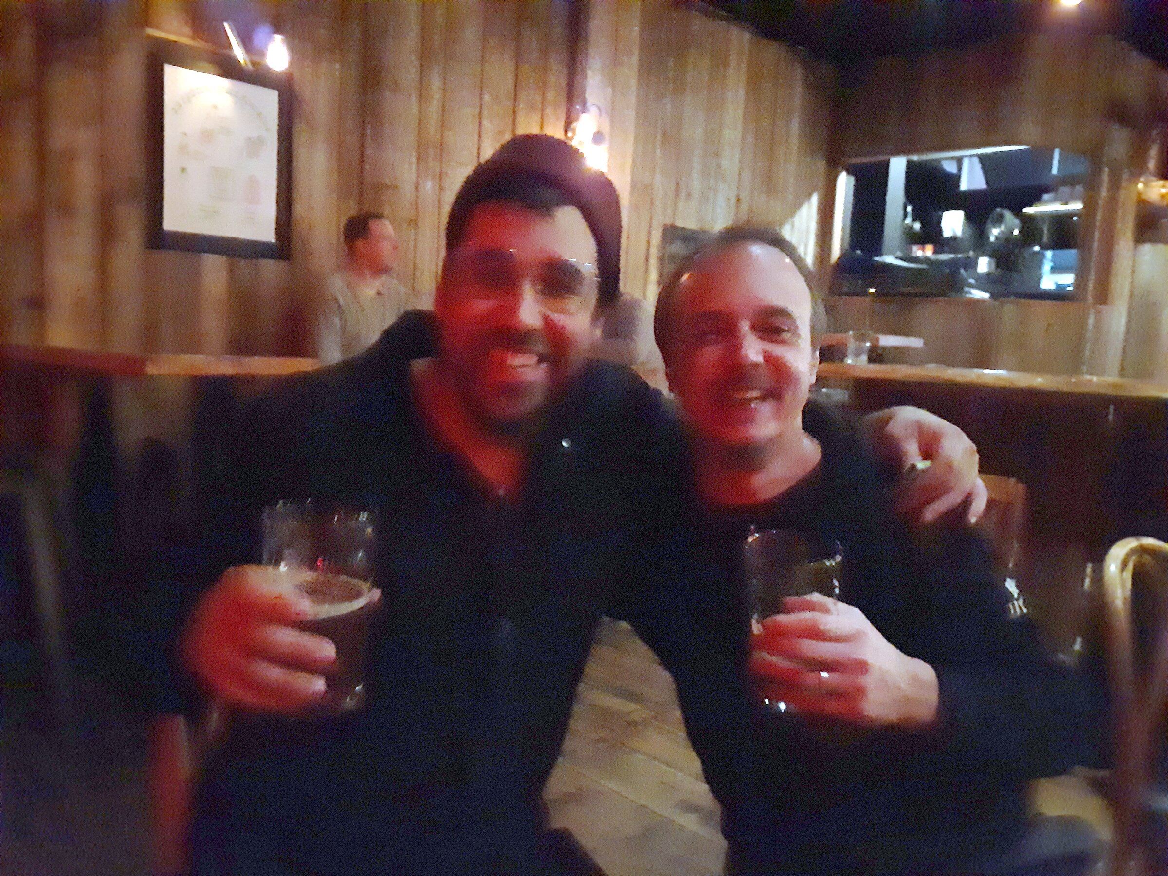Martin avec Julien Sagot du groupe Karkwa